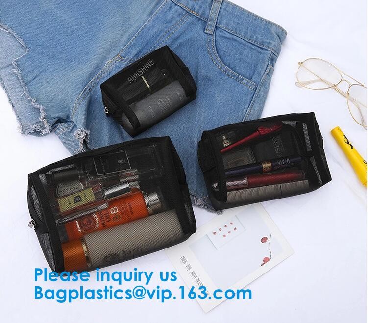 Women's cosmetics Travel cosmetic bag,Nylon Mesh Cosmetic Makeup Bag,Promotional Bags, PVC/PE/EVA/PU/TPU