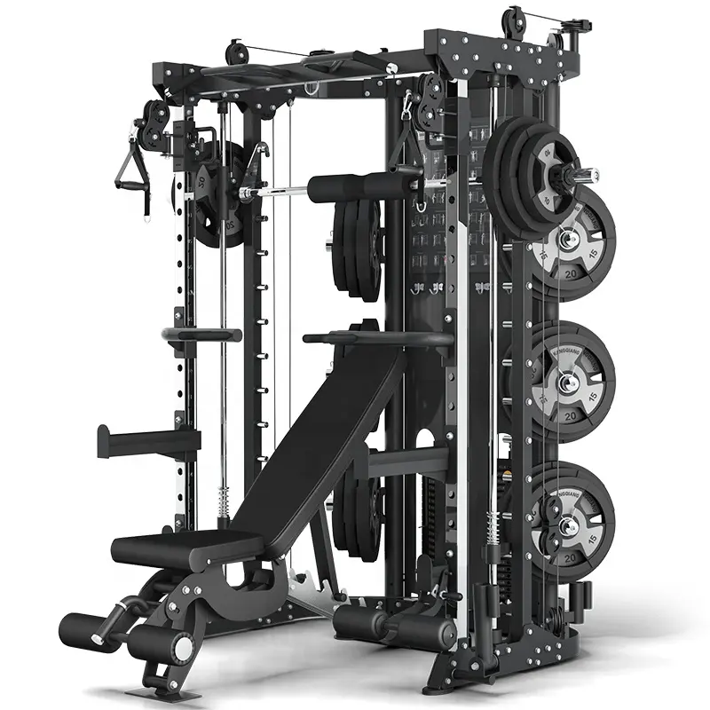 Power Squat Rack Home Gym Equipment Shoulder Chest Leg Press Smith Machine