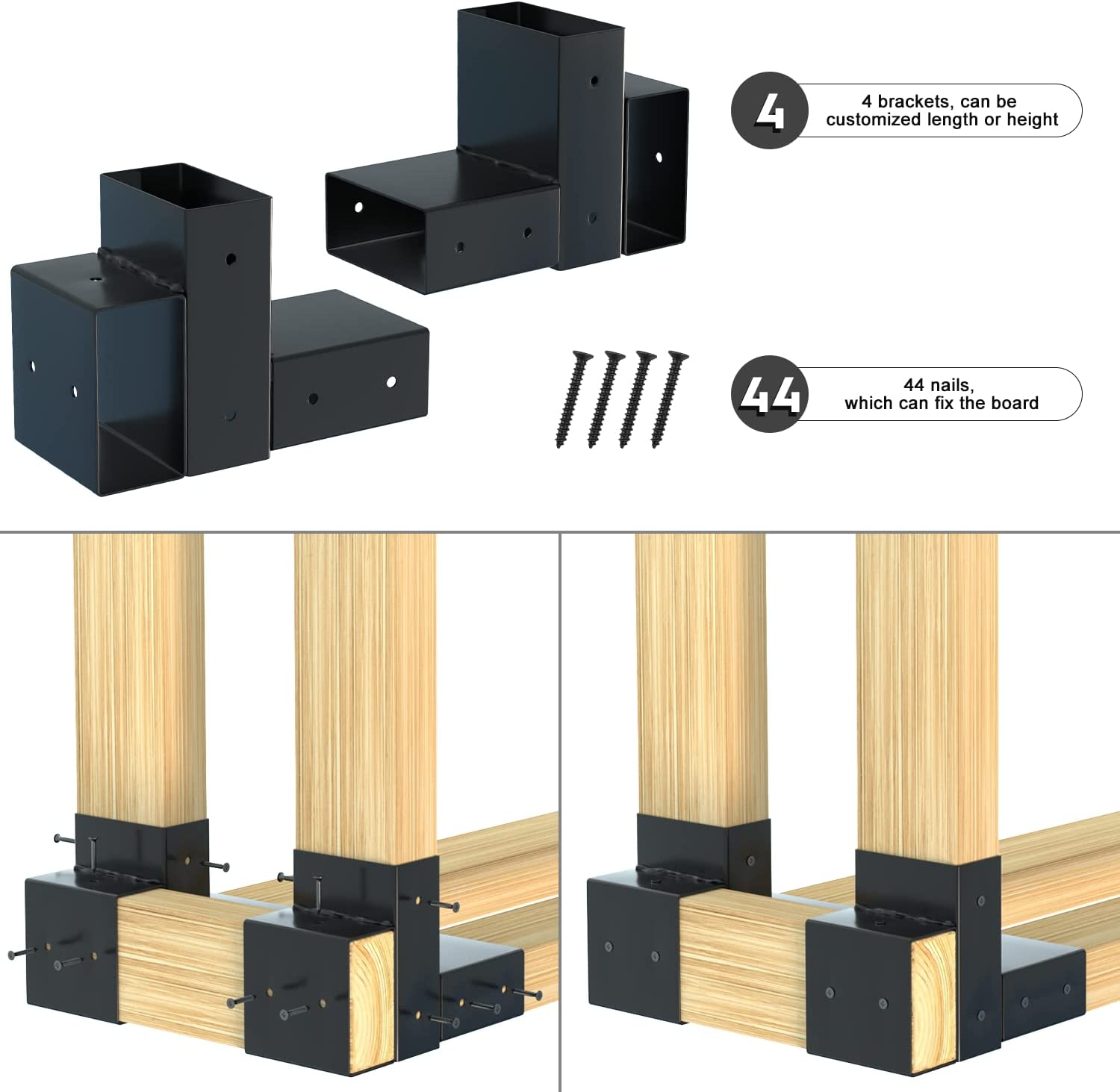 Adjustable Heavy Duty Firewood Rack Bracket for 2x3 Timber Single-side Structure
