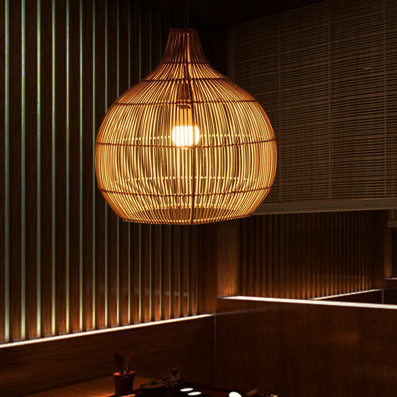 Vintage Rattan Pendant Lights Hand-woven Rattan Hanging Lamp Lights for Living Room Decoration Light(WH-WP-23)