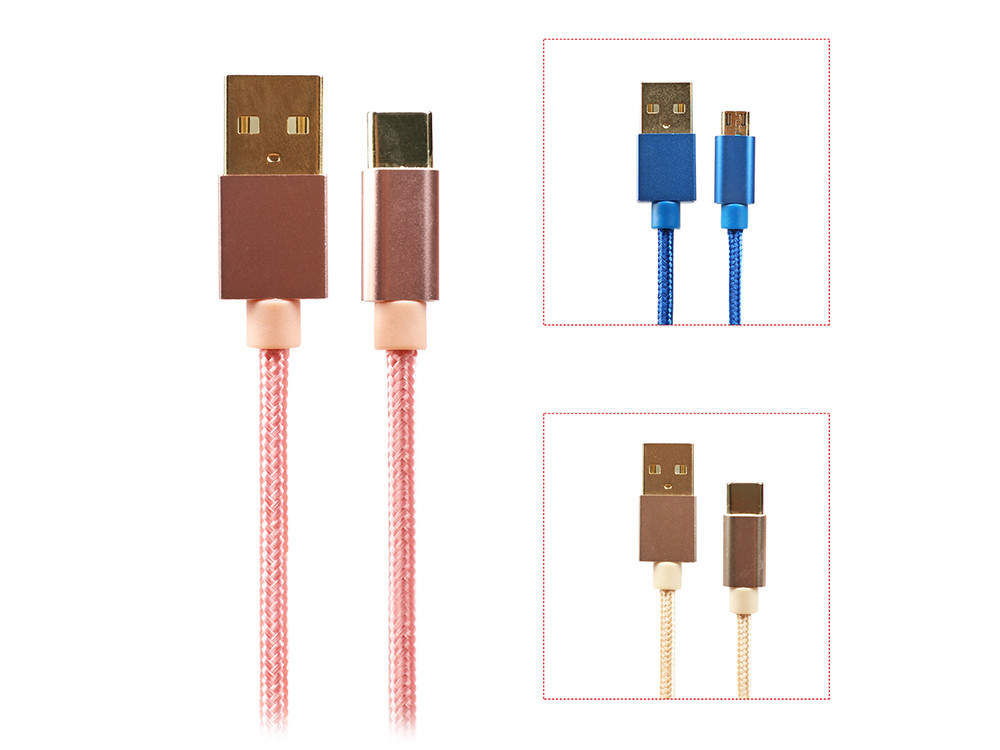 Nylon Braid Durable Usb C Extension Cable Charger Cord For Smartphone Durable