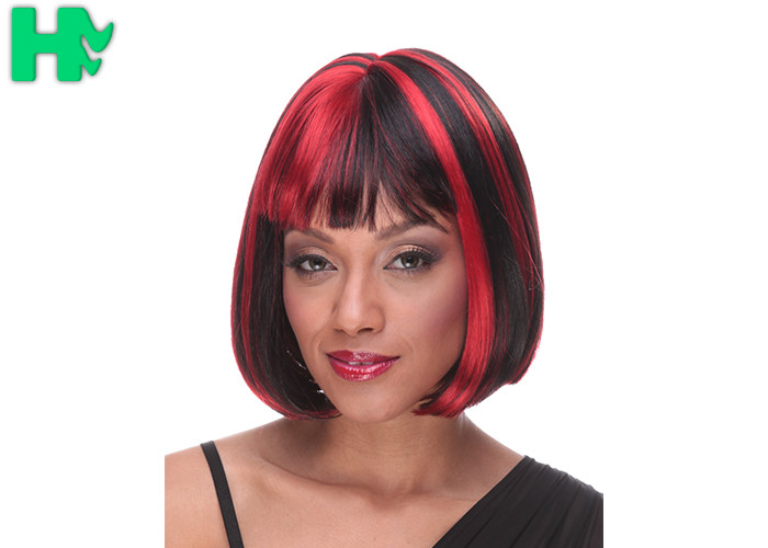 Bobo Style Synthetic Cosplay Wigs Short Straight Silver White Color Clown Party
