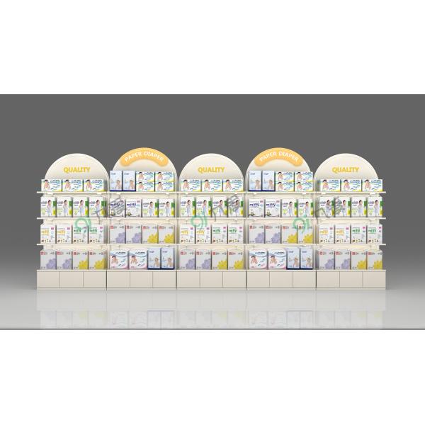 Mom & Baby Store Showcase Silk Screen Logo Display Racks for Maternity Store Design and Customized Shop Stand