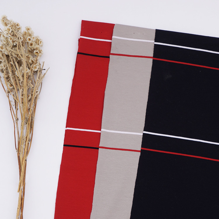 Mercerized Striped Cotton Fabric , Yarn Dyed 95 Cotton 5 Spandex Fabric