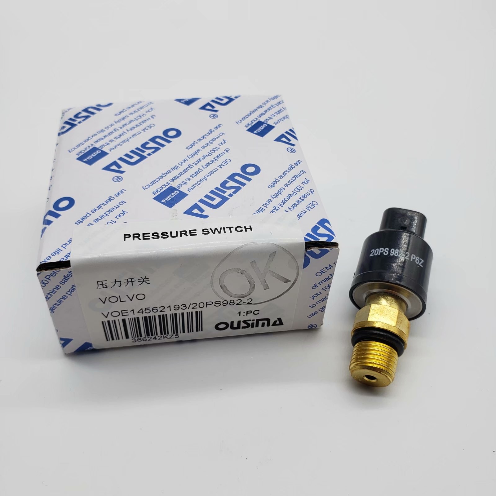 OUSIMA Pressure Sensor Switch 14562193 VOE14562193 20PS982-2 For Excavator Parts