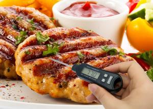 China Curved Design Handle Fast Read Digital Thermometer Instant Grill Thermometer on sale