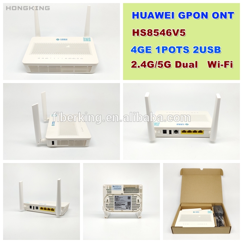 FTTH XPON Dual mode dual wifi ONT ONU GPON HUAWEI Wireless AC 2.4g/5g 4GE 1TEL 2USB