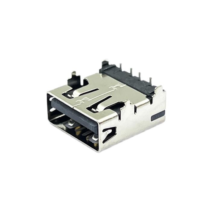 LCP Black Female DIP USB Connector Socket USB2.0 90 Degrees RVS CH3.4mm Reel Packaging
