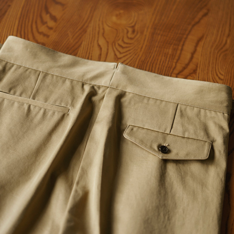 Spring and Summer Business Trousers Retro Italian Style Loose Straight Fit 100% Cotton