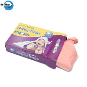 Quality Custom Disposable Nappy Sack Bag Baby Diaper Garbage Bag for sale