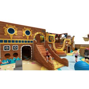 Pirate Ship Indoor Playground with Soft Padded Structure