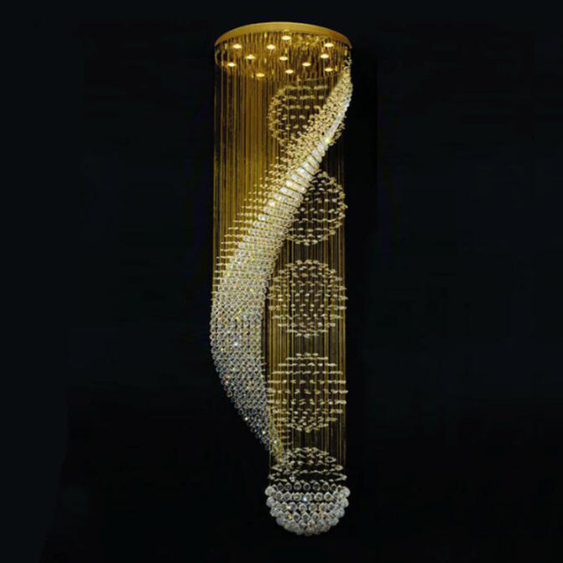Long stair modern lamp crystal chandelier LED lights elegant chandelier(WH-NC-19)