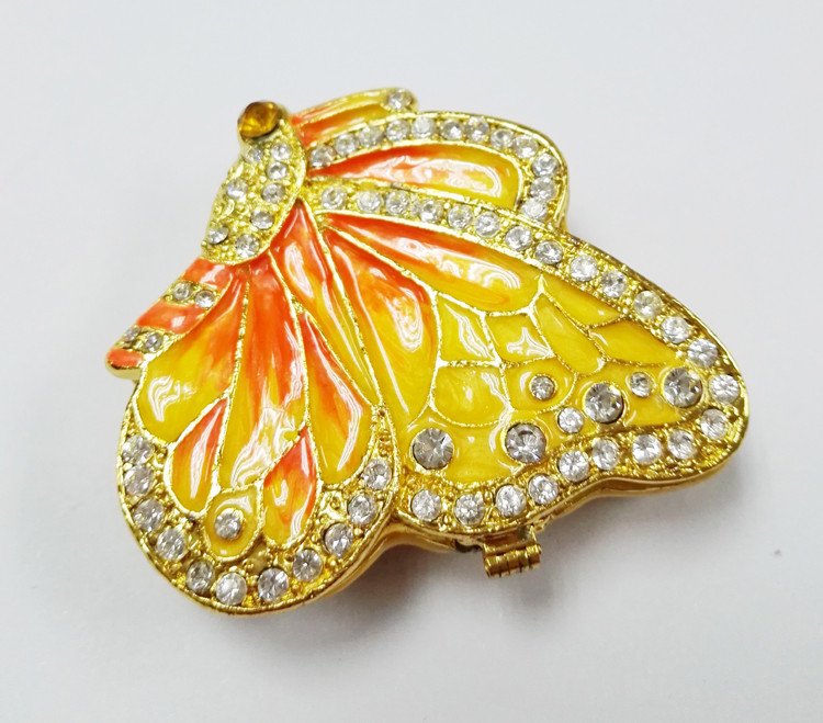 New style hot sale gift trinket boxes enamel jewelry box butterfly jewerly box