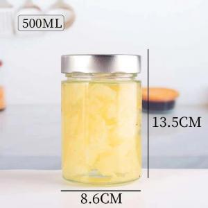 Quality Factory wholesale Glass Type C 100ml To 750ml Empty Food Honey Jars With Lid for sale