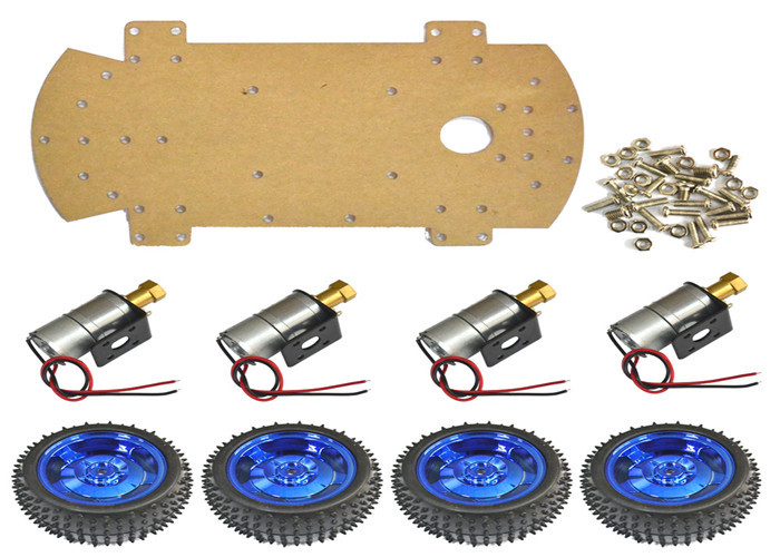 4WD All - Metal Motor Smart Car Chassis High Torque 120mAh Current
