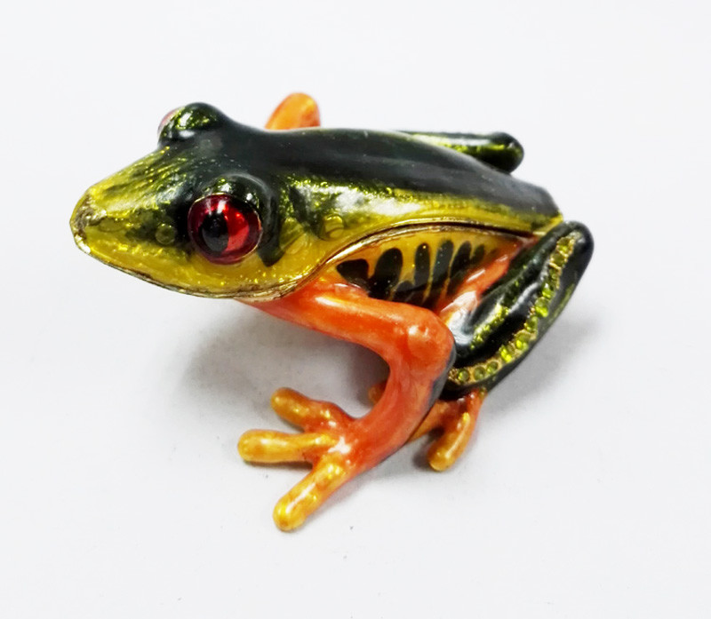 Bejeweled Big Belly Frog Jewelry Trinket Box Bejeweled Frog Jewelry Box Green Frog Trinket Box Decorative Frog Jewelry