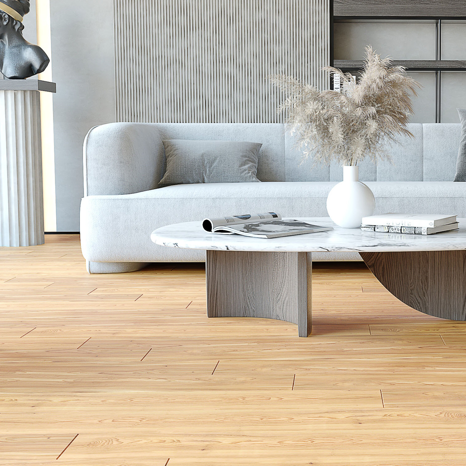 Eco Friendly Anti Fire Vinyl SPC Flooring Rustic Pine Grain Stone GL-W7207-1