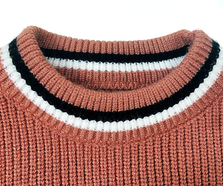 Unisex stripe knitted baby clothes set long sleeve knit baby sweater