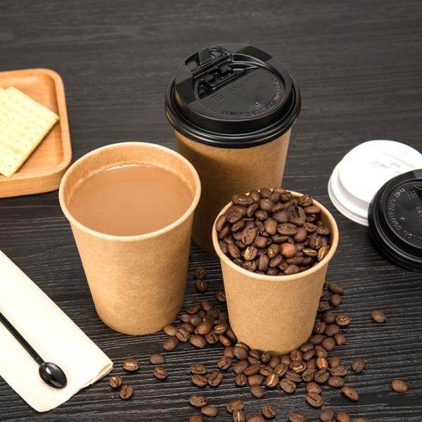 8 Ounce Biodegradable Disposable Paper Cups Kraft Paper Single Wall Coffee Cups