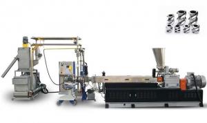 Quality Double Screw Hot Cutting Pvc Pelletizing Machine , Plastic Pelletizing Equipment 60KW for sale