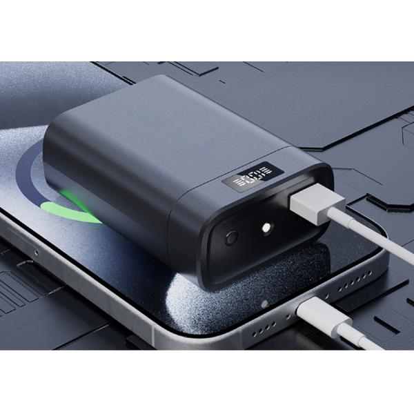 ETEK Open-fit AI Translation Wireless Earphone With LED Flashlight & Power Bank 1800mAh Charging Case Black / Complexion