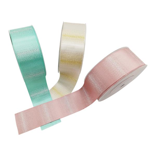 Personalized Gold Glitter Wired Branded Shiny Ribbon For Accessories