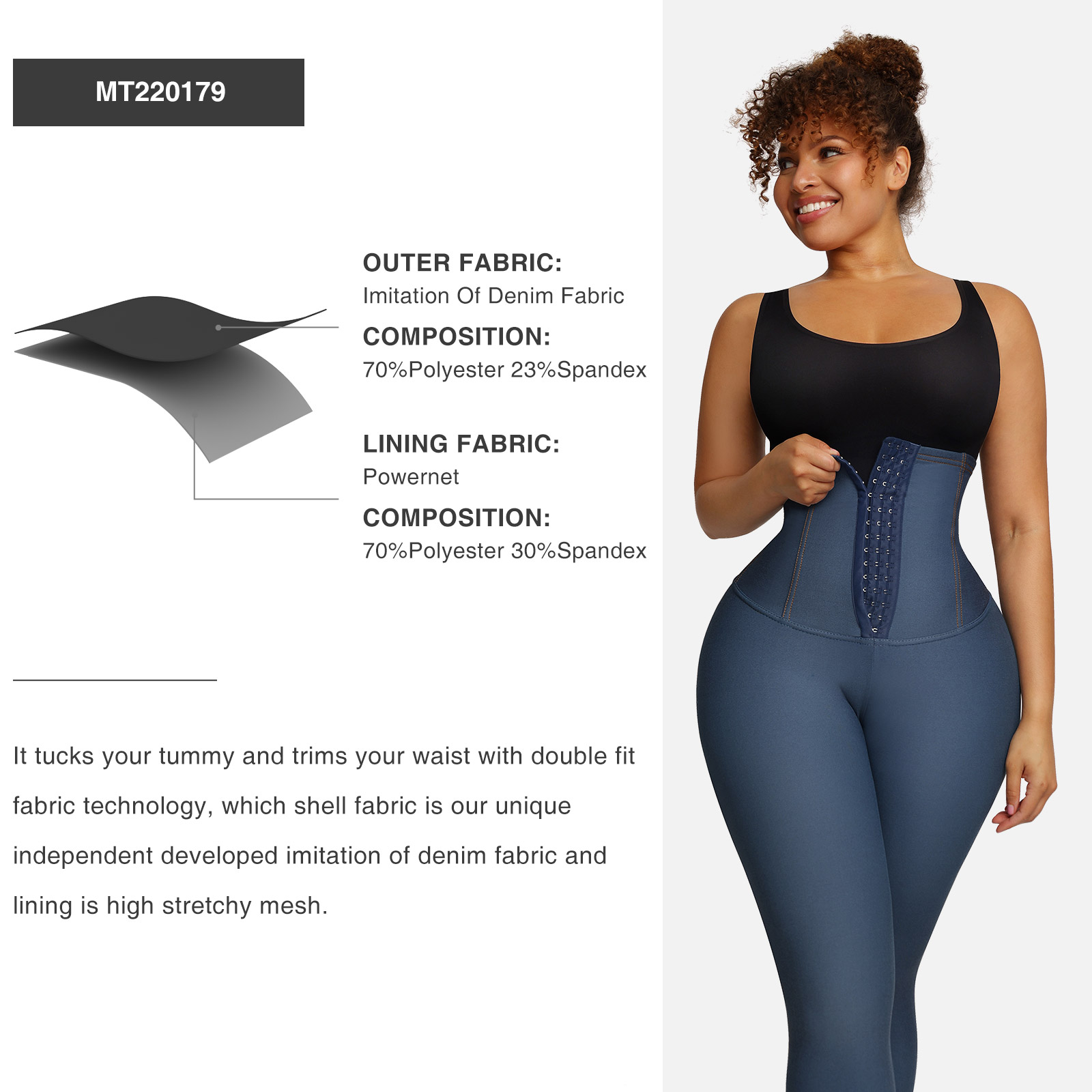 Digital Print High Waist Women Body Shaper Shapewear Jeans Trousers Waist Trainer Leggings