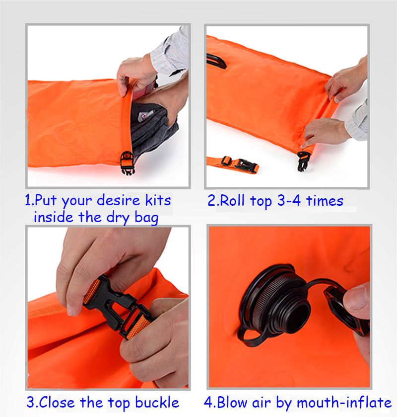 Open Water Waterproof Swim Buoy Dry Bag Backpack For Triathlon