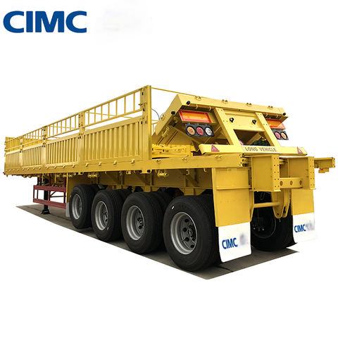 CIMC 3 axles 40 -100 ton factory sale cheaper bulk Cargo transport utility stake animal fence sidewall truck fence semi trailer