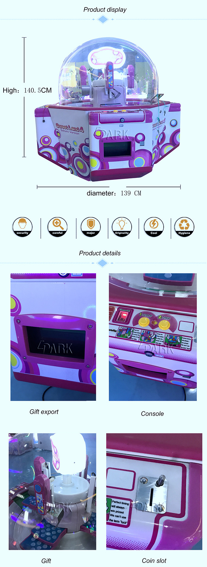 push candy 4p Sweet Land Candy Vending Machine / Candy Prize Machine for Family Game