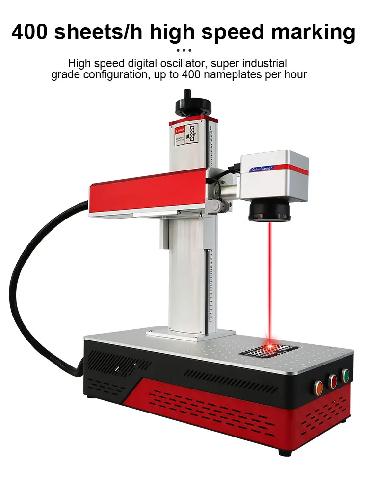 Desktop Mini Fiber Laser Marking Machine All In One MAX Raycus JPT 20W 30W 50W With Rotary Axis