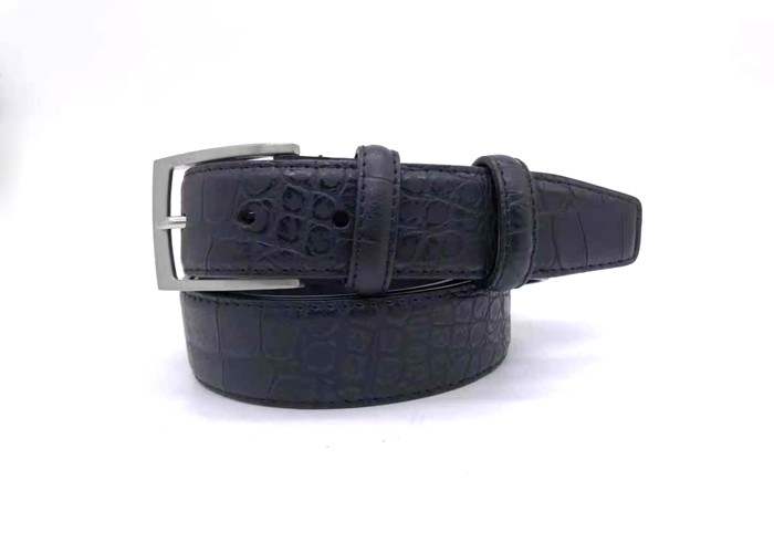Mens Dress Casual 33mm Croco PU Leather Belt Black Color
