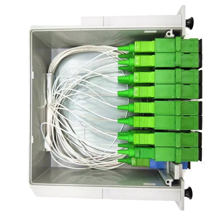 1x8 Fiber Optic Splitter PLC LGX Box SC APC Connector For FTTX PON
