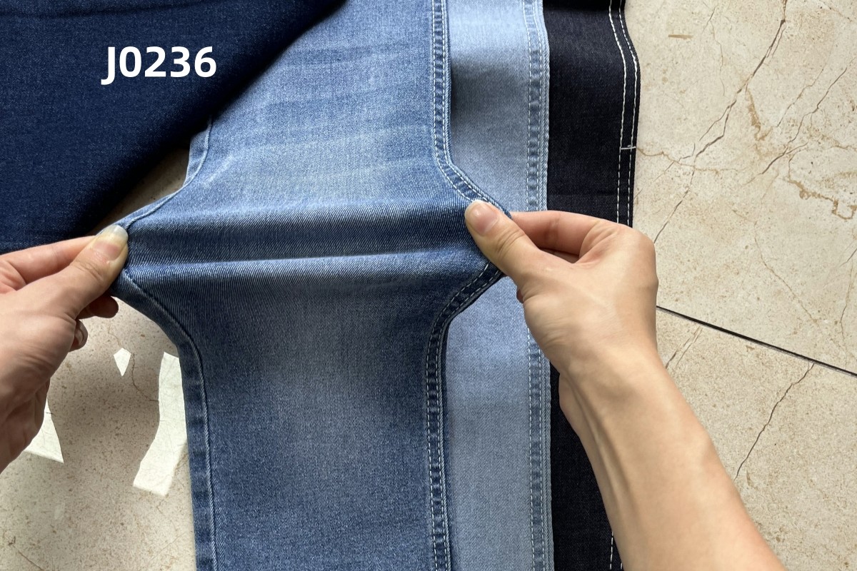 7.5 Oz Dark Blue High Stretch Woven Denim Fabric For Jeans