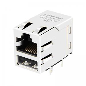 China LPJE305CNL Tab Up Without LED Single USB RJ45 Modular Jack Without Integrated Magnetics on sale