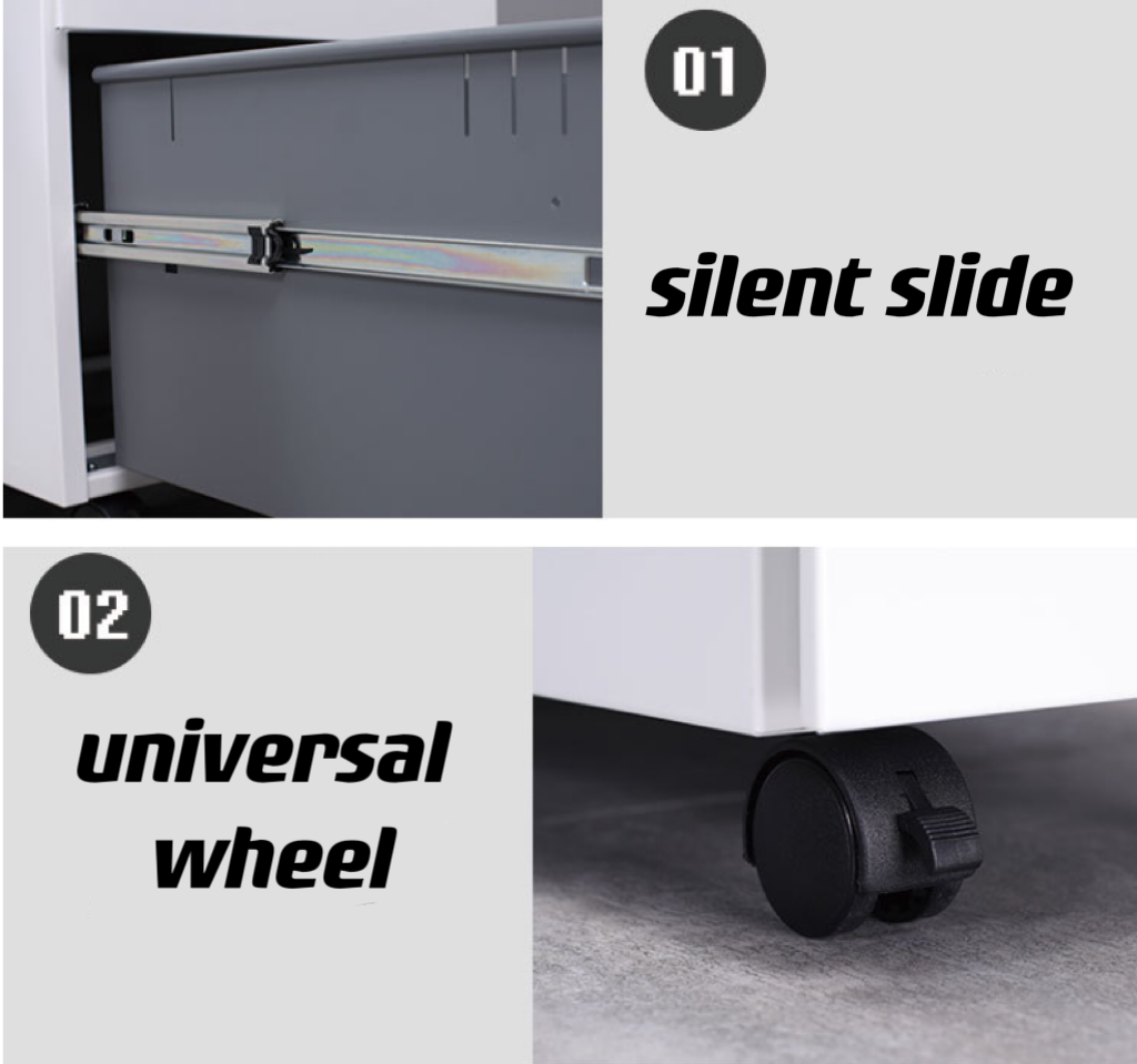 Office Furniture Simple Metal Cabinet with Removable Drawer and Movable Structure