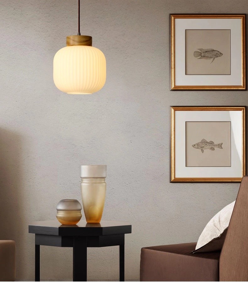 Japanese Retro Bedroom Lamp Chinese Wooden Pendant Light(WH-AP-600)