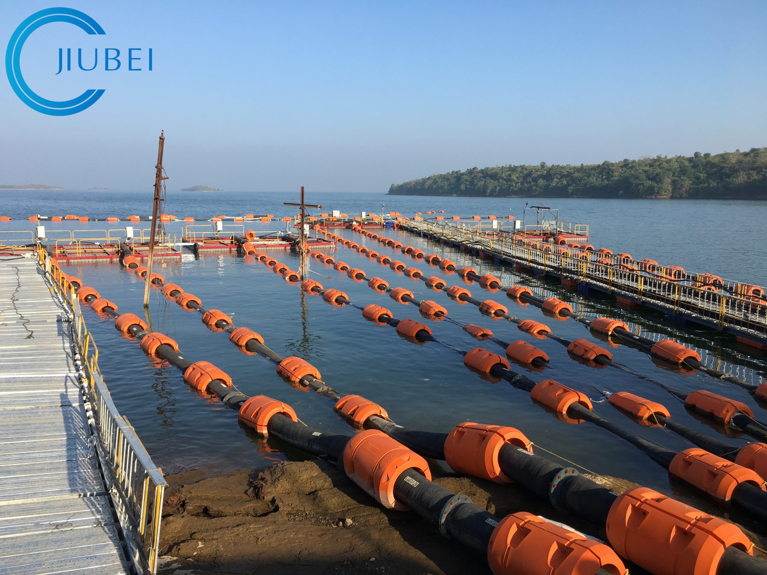 Customized Size PU HDPE Pipe Floater For Floating Marine Dredging Pipeline