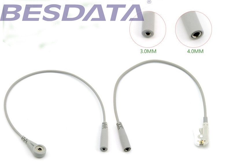 Din 3.0 / Banana 4.0 Plug EKG Adapter Cable To Grabber / Clip Type 10pcs Per Sets