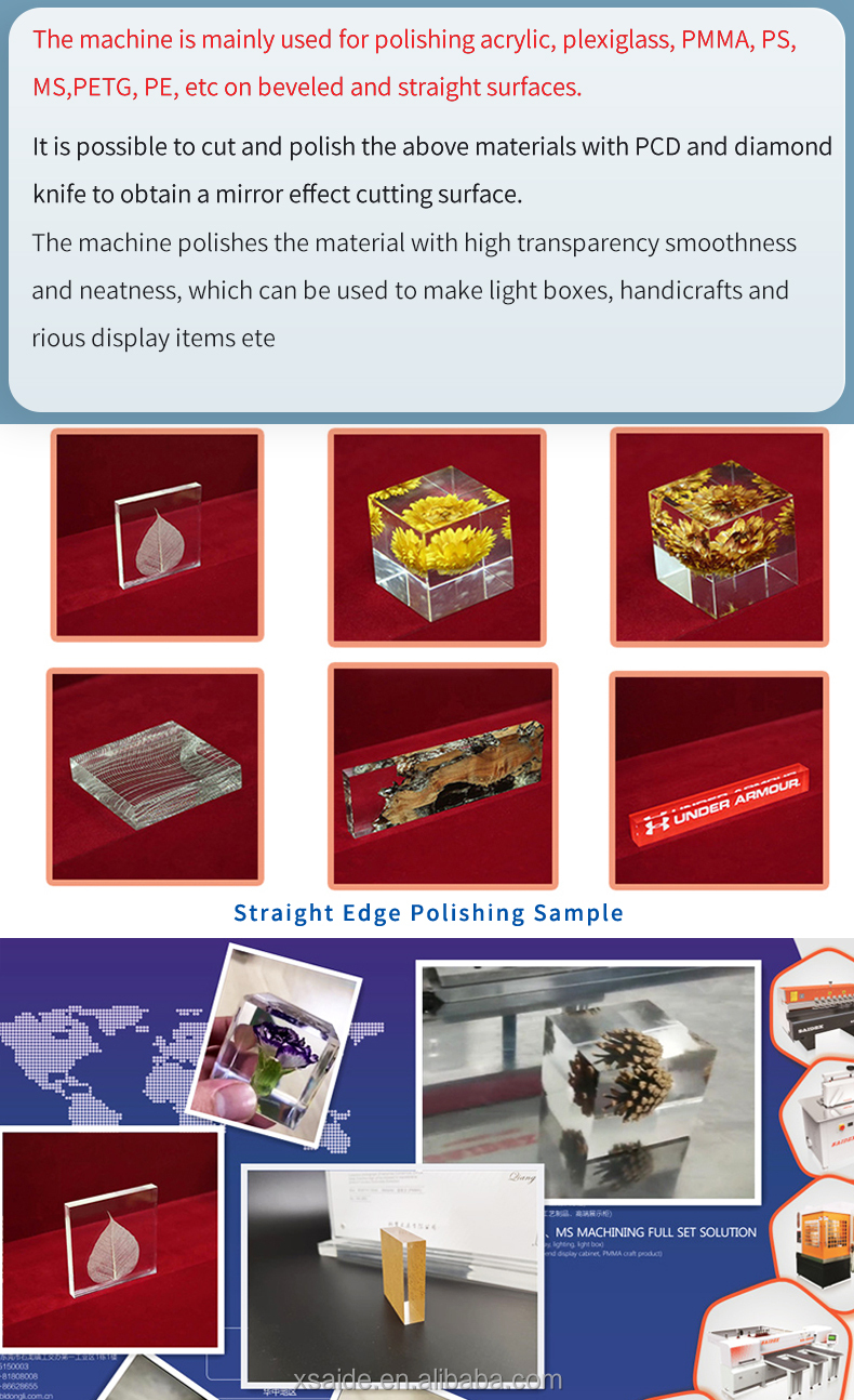Straight-Edge Or Beveled-Edge Polishing Machines Acrylic Diamond Polishing Machine Plexiglass Polisher