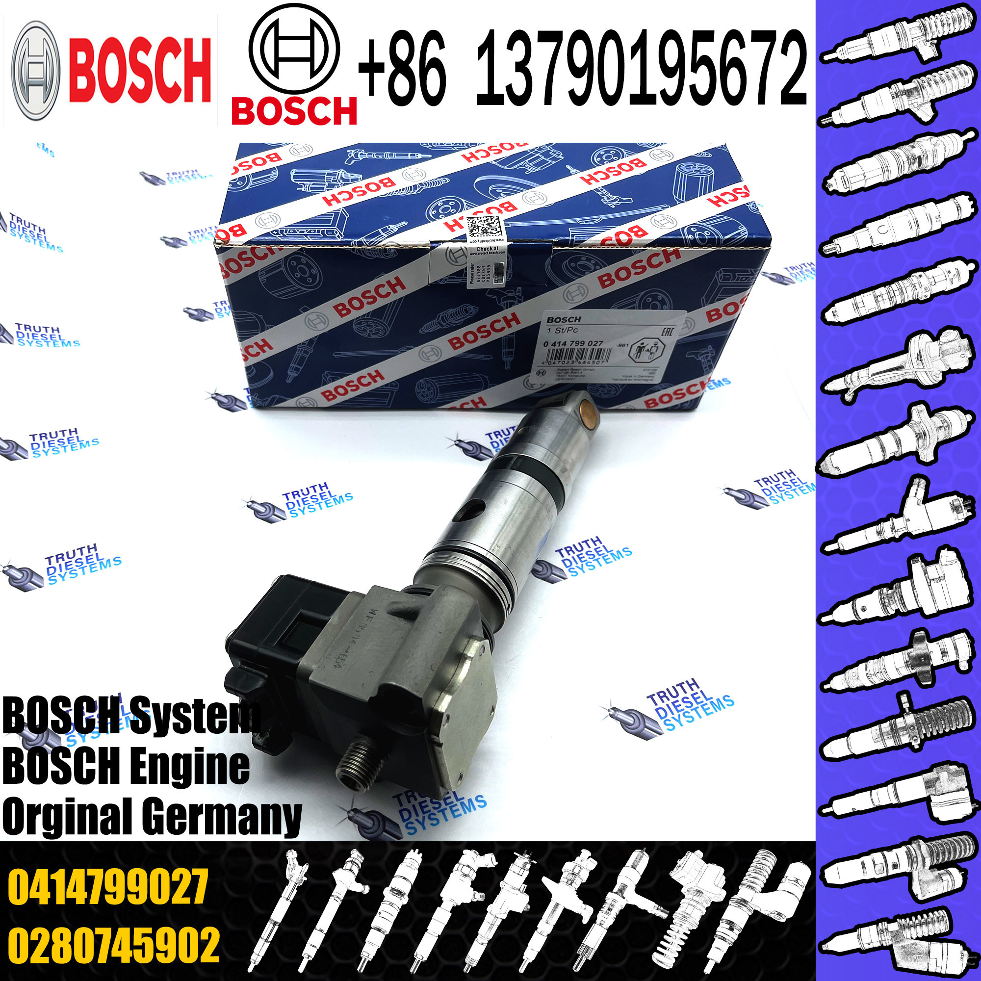 Common Rail Diesel Engine Fuel Injection Unit Pump 0986445102 0414799008 0414799027