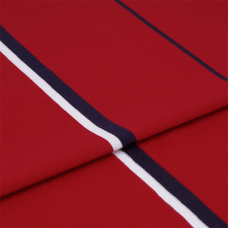 Fashionable And Natural Environmentally Friendly Soft Striped Knit Fabric For T-Shirt