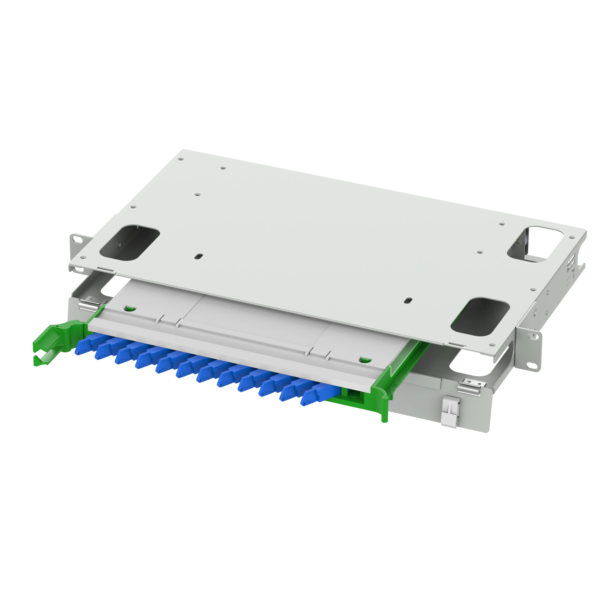 12 Port E2K Type Fiber Optic Patch Panel with 5 and White Color