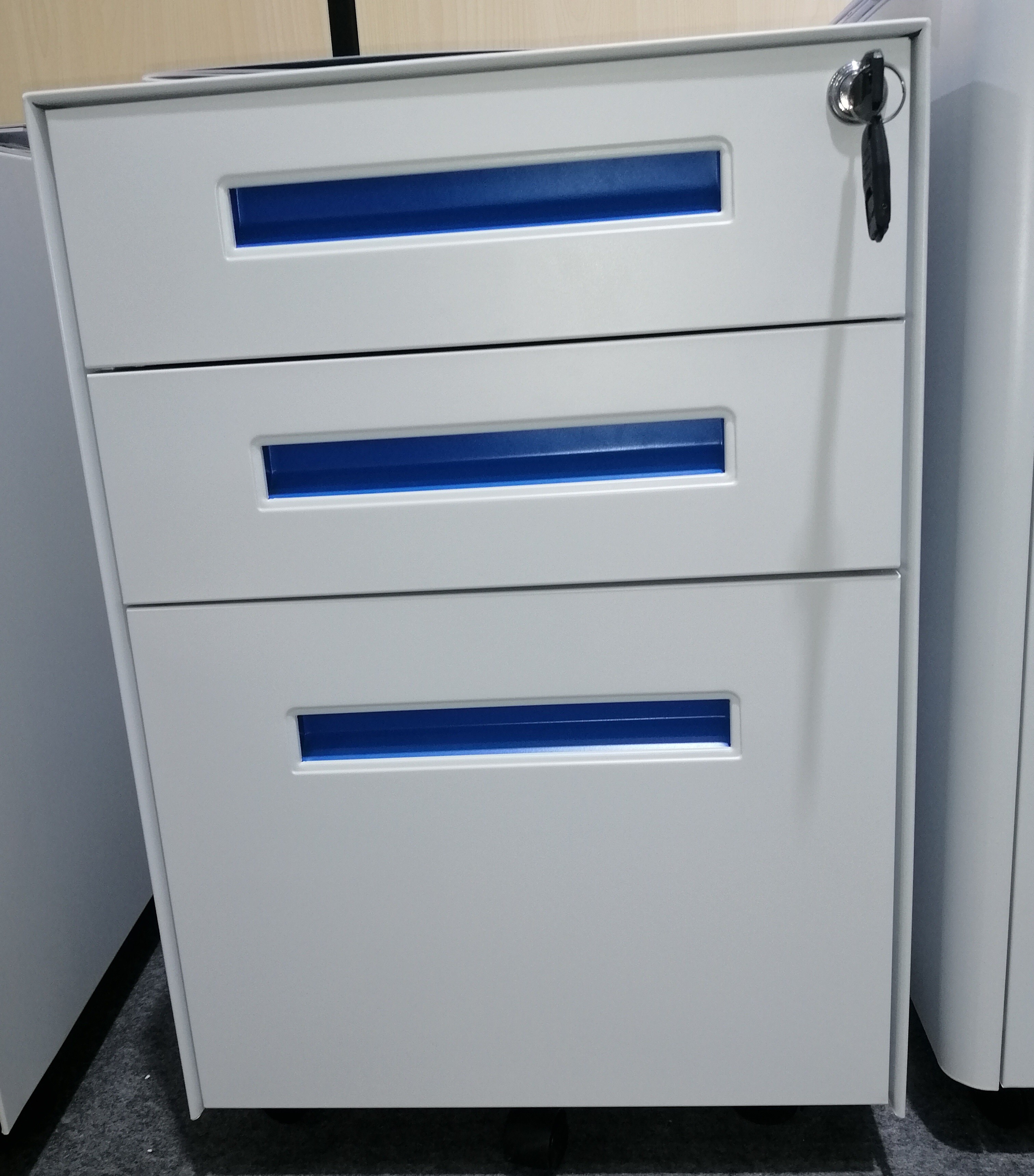 3 Drawer Steel Pedestal Cabinet Manufacturers Powder Coating