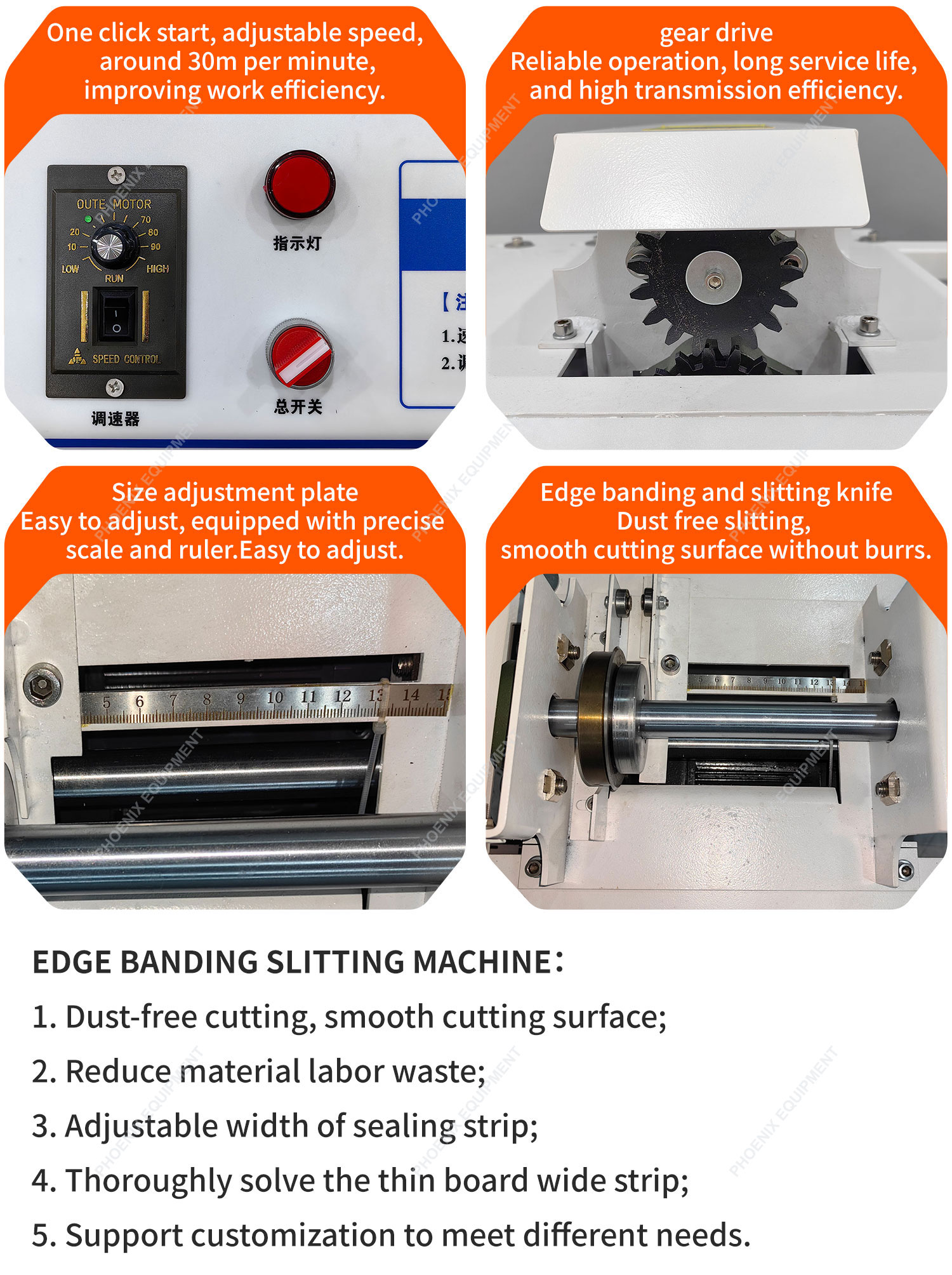 9cm Clean Cutting Edge Sealing Strip Semi-Auto Edge Banding Strip Slitting Machine