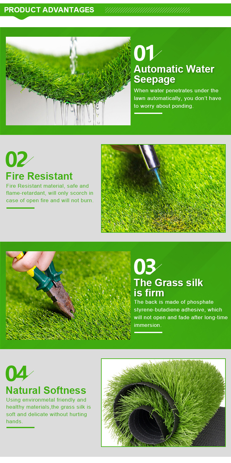 OEM ODM Soccer Field Artificial Grass Fire Resistant Environmental Friendly