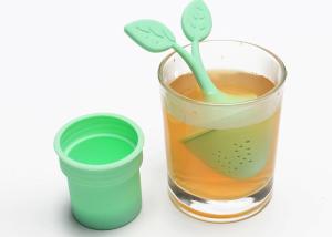 Quality Leaf Shape Loose Leaf Silicone Tea Infuser Steeper Food Grade for sale