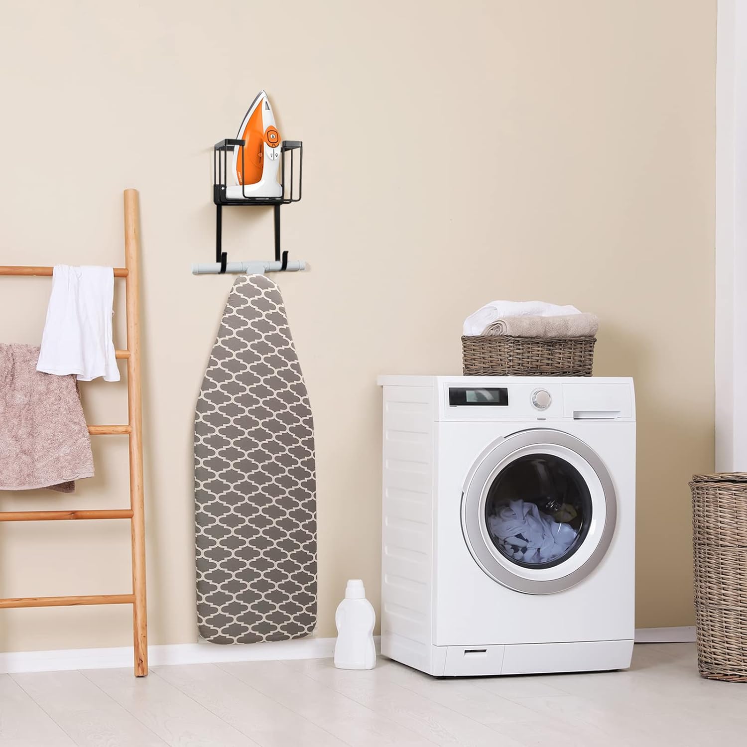 Stainless Steel Caddy Board Storage Holder for Wall Mount Ironing Board Convenience