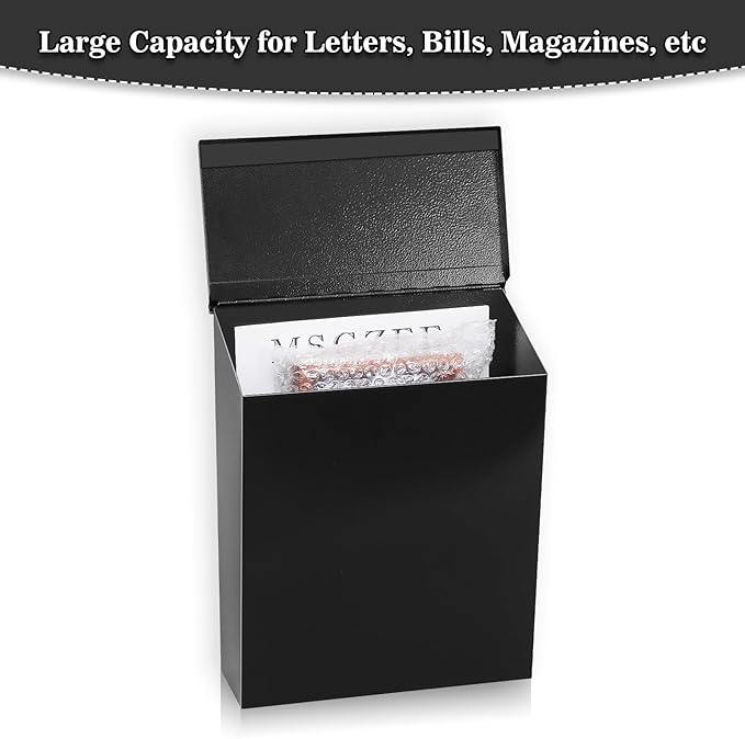 Black Wall Mount Mailbox Sleek Design and Durable Construction for Outdoor Spaces