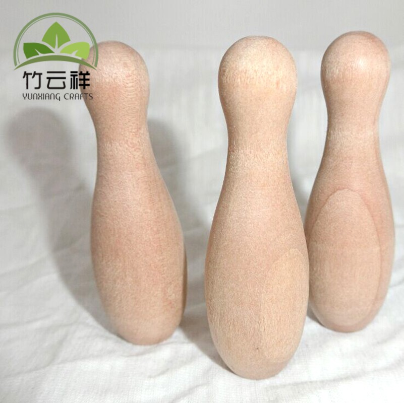 Family Friends Wooden Balance Toy Rubber Wood Wooden Bowling Game